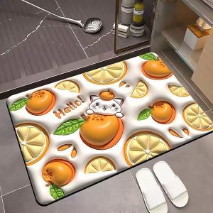 3D Visual Bathroom Rugs Non-Slip Easy to Clean Quick Drying Floor Mat