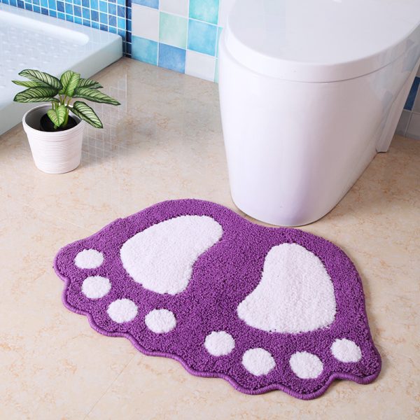 Water Absorbent Non-Slip Soft Microfiber Machine Washable Big Feet Bath Mat