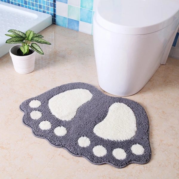 Water Absorbent Non-Slip Soft Microfiber Machine Washable Big Feet Bath Mat