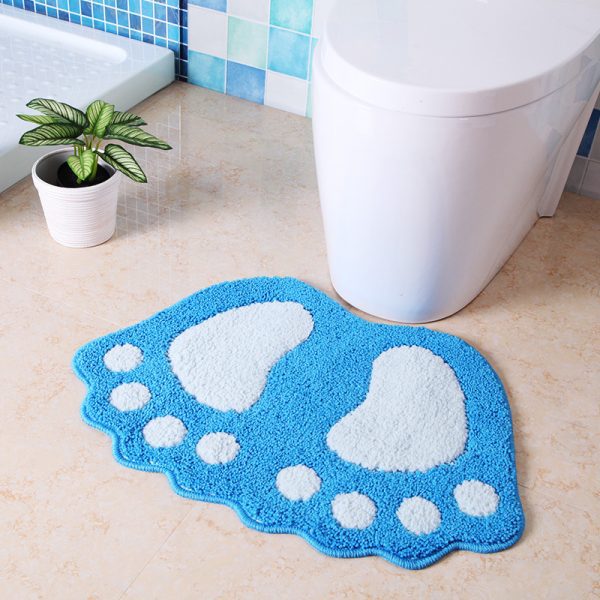 Water Absorbent Non-Slip Soft Microfiber Machine Washable Big Feet Bath Mat