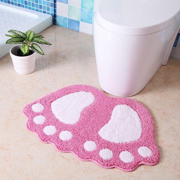 Water Absorbent Non-Slip Soft Microfiber Machine Washable Big Feet Bath Mat