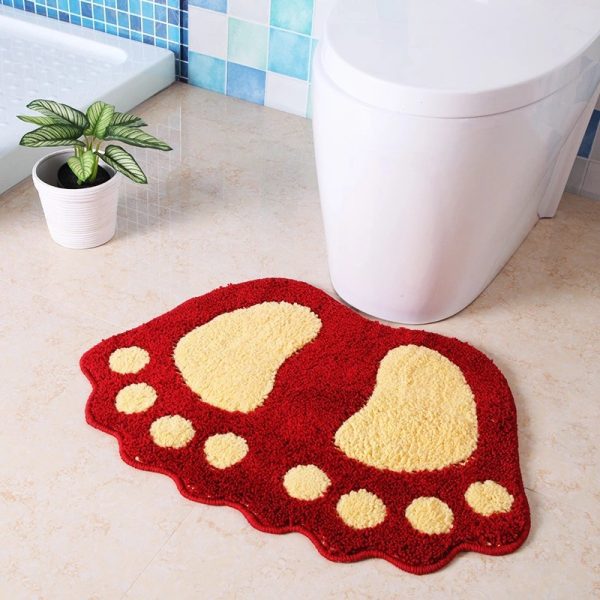 Water Absorbent Non-Slip Soft Microfiber Machine Washable Big Feet Bath Mat