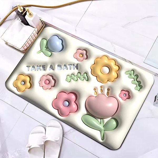 Bath Mat 3D Visual Bathroom Rugs for Kids Non-Slip