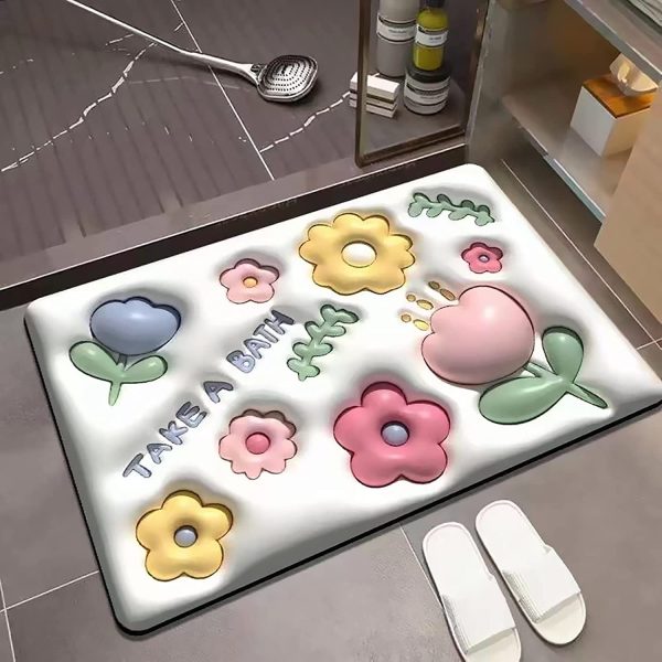 Bath Mat 3D Visual Bathroom Rugs for Kids Non-Slip