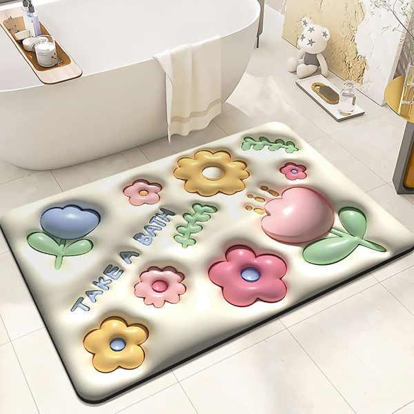 Bath Mat 3D Visual Bathroom Rugs for Kids Non-Slip