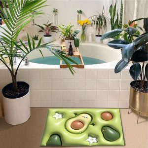 Diatom Mud Bath Mat | 3D Soft Absorbent Avocado