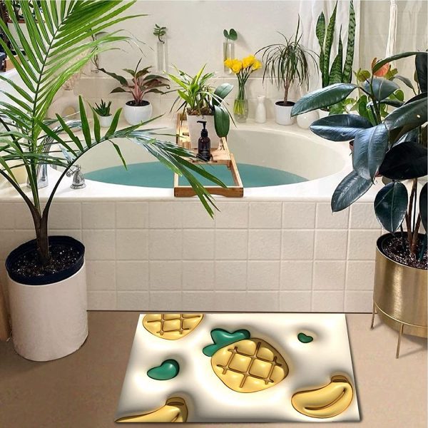 Diatom Mud Bath Mat | 3D Soft Absorbent Pineapple