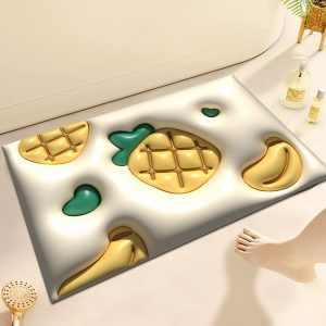 Diatom Mud Bath Mat | 3D Soft Absorbent Pineapple