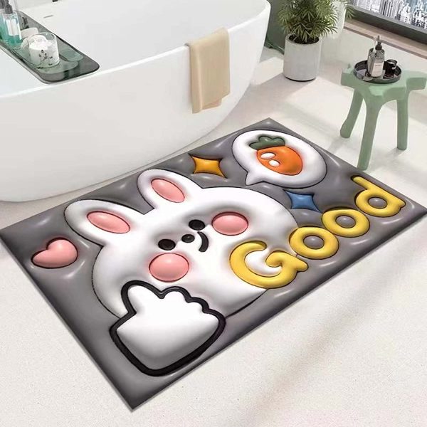 Absorbent Floor Mat Rabbit Pattern