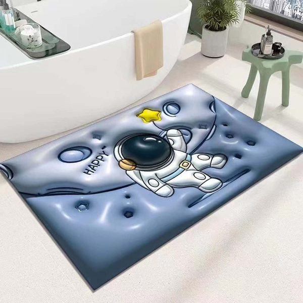 Bathroom Rug Astronaut Pattern