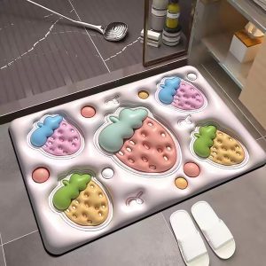 3D Visual Bathroom Mat Anti-Slip Absorbent Bath Mat