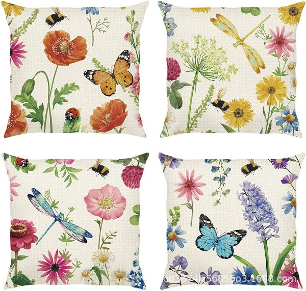 Summer Flower Throw Pillow Covers