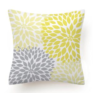 Yellow Flower Decorative Pillows Case