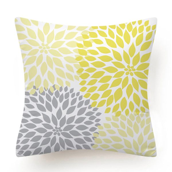 Yellow Flower Decorative Pillows Case