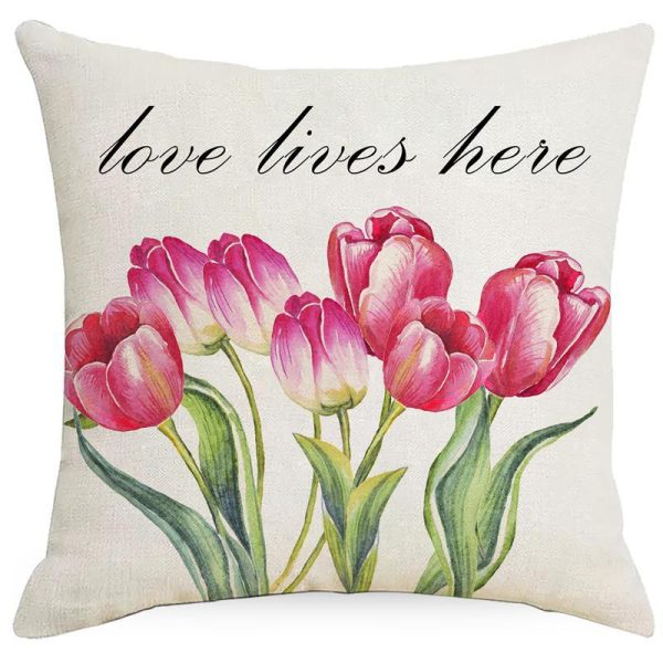 Tulips Bicycle Throw Pillow Covers