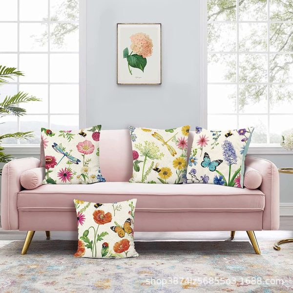 Summer Flower Throw Pillow Covers