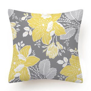 Yellow Flower Decorative Pillows Case