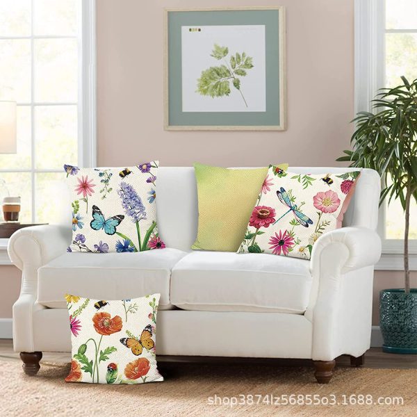 Summer Flower Throw Pillow Covers