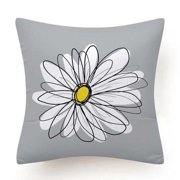 Yellow Flower Decorative Pillows Case