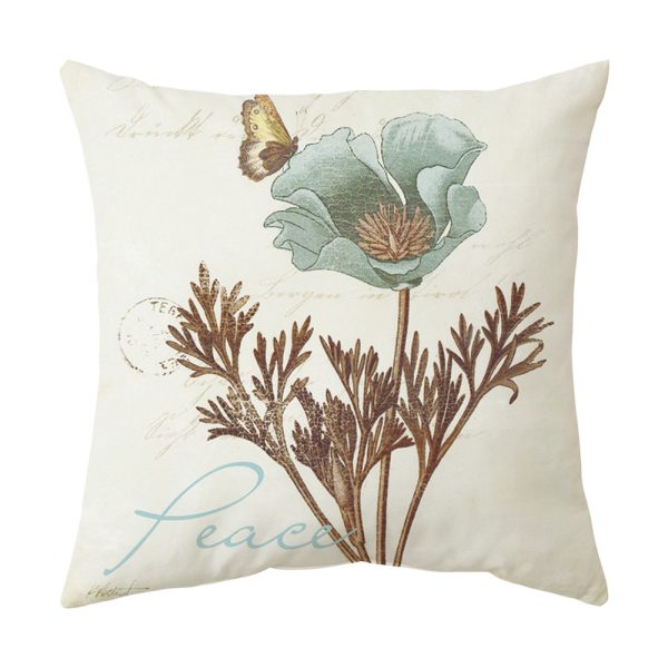 Blue Flower Throw Pillow Covers