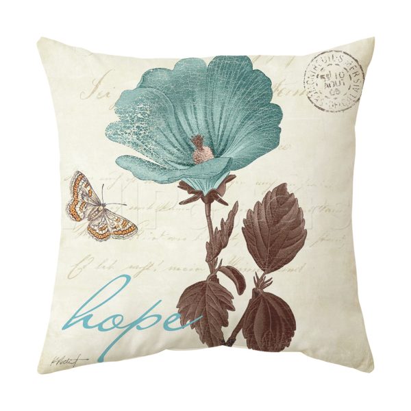 Blue Flower Throw Pillow Covers