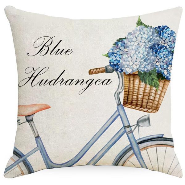 Tulips Bicycle Throw Pillow Covers