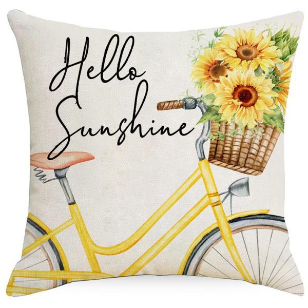 Tulips Bicycle Throw Pillow Covers