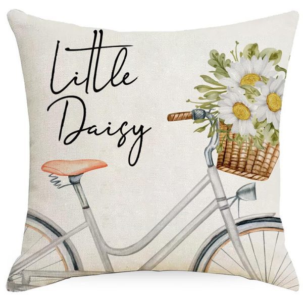 Tulips Bicycle Throw Pillow Covers