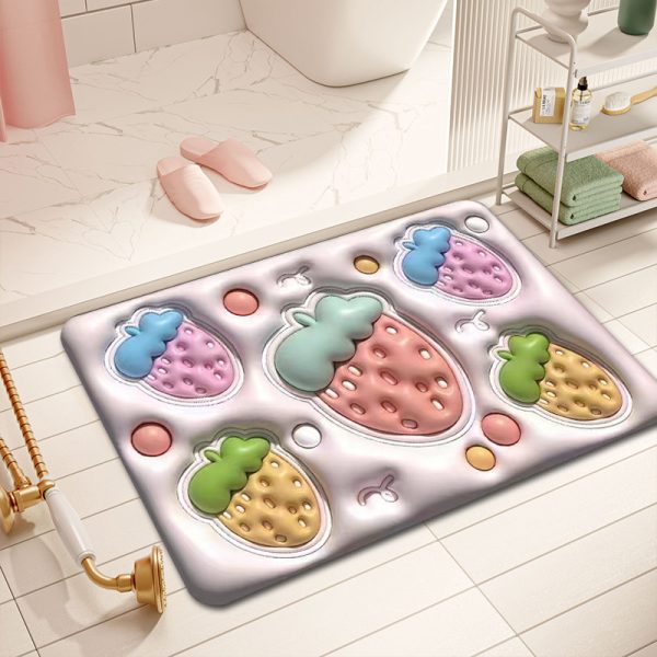 3D Visual Bathroom Mat Anti-Slip Absorbent Bath Mat