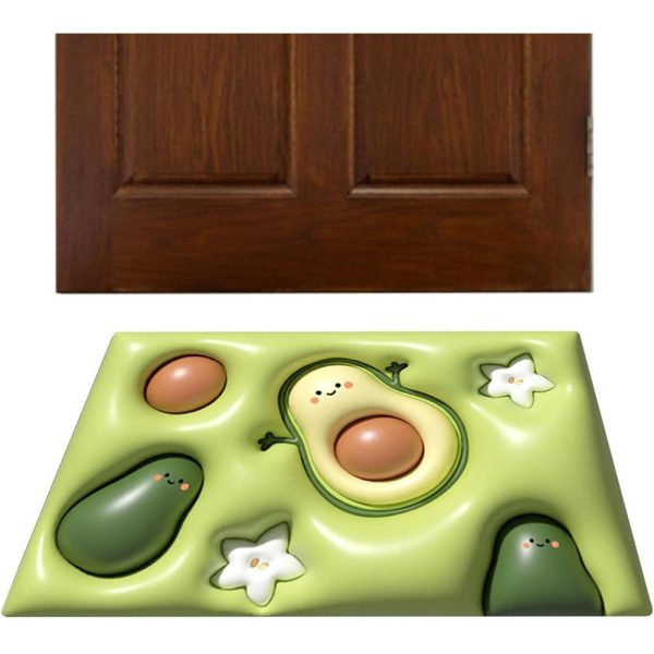 Diatom Mud Bath Mat | 3D Soft Absorbent Avocado