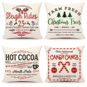 Christmas Pillow Covers Throw Cushion Case