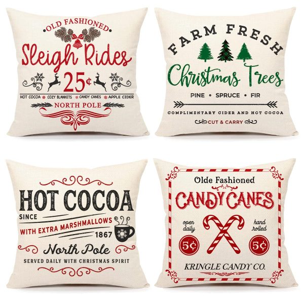 Christmas Pillow Covers Throw Cushion Case