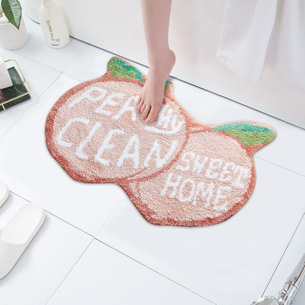 Cute Fruit Shape Non-Slip Microfiber Absorbent Washable Bath Mat