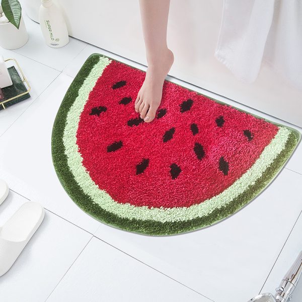 Cute Fruit Shape Non-Slip Microfiber Absorbent Washable Bath Mat