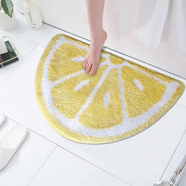 Cute Fruit Shape Non-Slip Microfiber Absorbent Washable Bath Mat