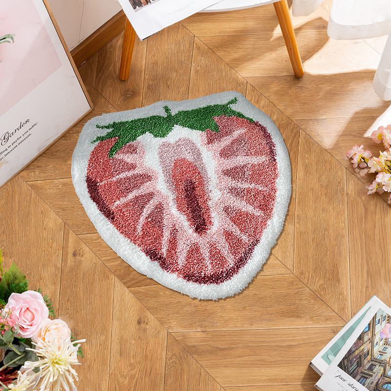 Cute Fruit Shape Non-Slip Microfiber Absorbent Washable Bath Mat