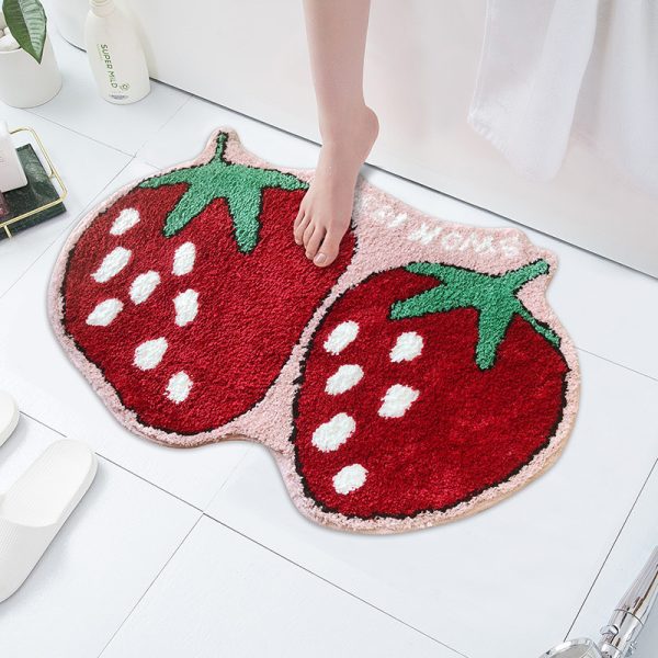 Cute Fruit Shape Non-Slip Microfiber Absorbent Washable Bath Mat