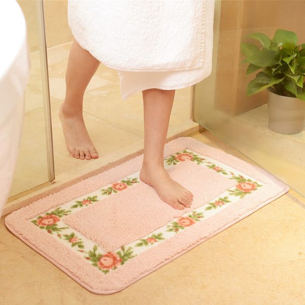 Nice Rose Flower Area Rugs Super Soft Bath Mat