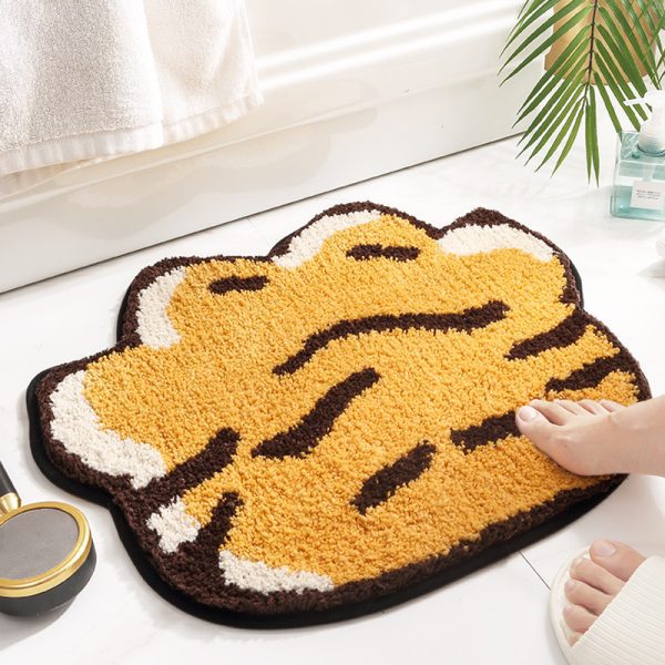 Tiger Face Microfiber Absorbent Slip Resistant Bath Mats Machine Washable