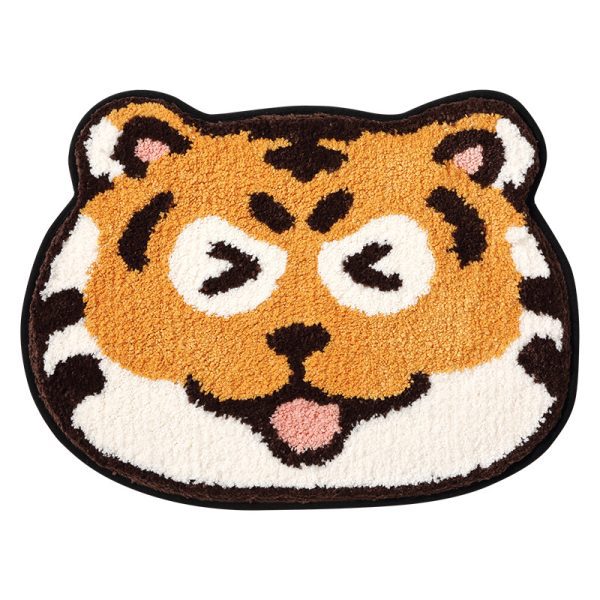 Tiger Face Microfiber Absorbent Slip Resistant Bath Mats Machine Washable