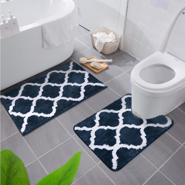 Soft and Absorbent Microfiber Bath Rugs Non-Slip Machine Wash Dry Bath Mats