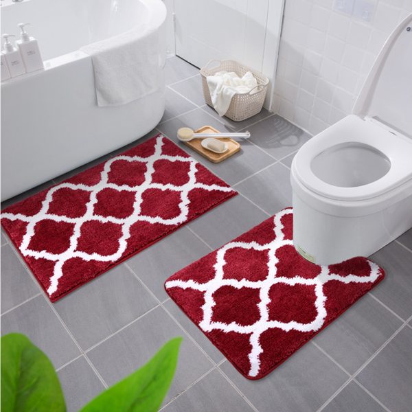 Soft and Absorbent Microfiber Bath Rugs Non-Slip Machine Wash Dry Bath Mats