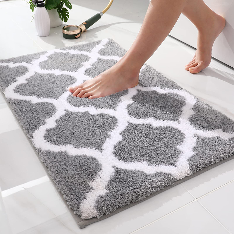 Soft and Absorbent Microfiber Bath Rugs Non-Slip Machine Wash Dry Bath Mats