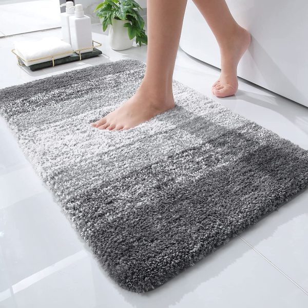 Luxury Soft and Absorbent Microfiber Non-Slip Plush Bathmat Machine Wash Dry