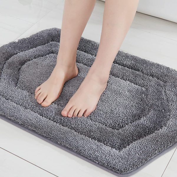 Non-Slip BathMats Soft and Absorbent Microfiber Machine Washable Quick Dry