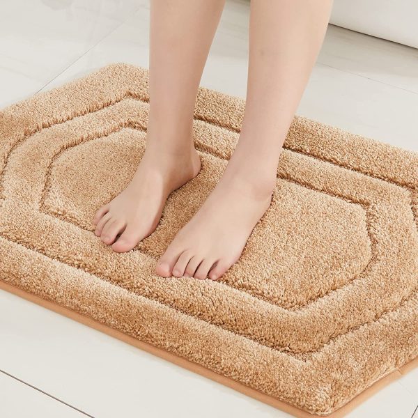 Non-Slip BathMats Soft and Absorbent Microfiber Machine Washable Quick Dry