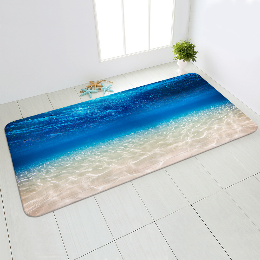 Sandy Beach Shells Plush BathMat Non Slip