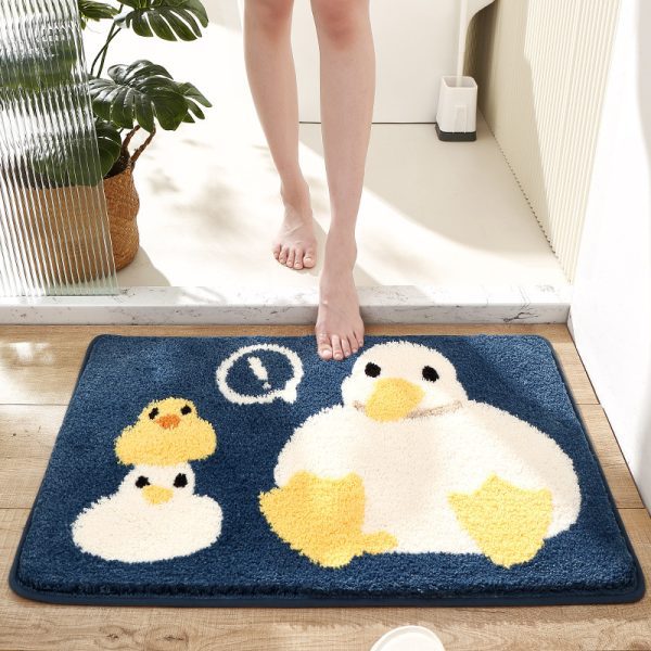 Soft and Absorbent Bath Rugs Machine Wash Dry, Non-Slip Carpet Mat Cat Meow