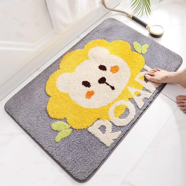 Bath Mat Absorbent Non Slip & Durable Plush Rug Machine Wash Akita