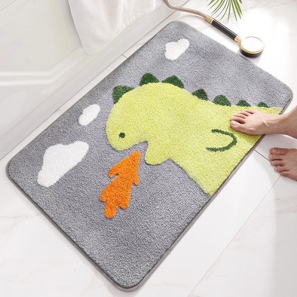 Bath Mat Absorbent Non Slip & Durable Plush Rug Machine Wash Akita